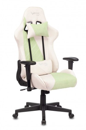 Кресло игровое Бюрократ VIKING X VIKING X GREEN Fabric белый/зеленый в Очёре - ocher.mebel-74.com | фото