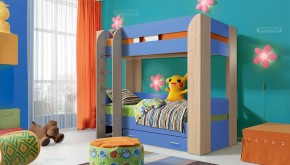 Кровать детская 2-х ярусная Юниор-6 с ящиком ЛДСП (800*1900) в Очёре - ocher.mebel-74.com | фото