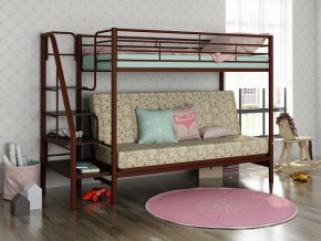 Кровать двухъярусная с диваном "Мадлен-3" (Гобелен Пифагор) Коричневый в Очёре - ocher.mebel-74.com | фото